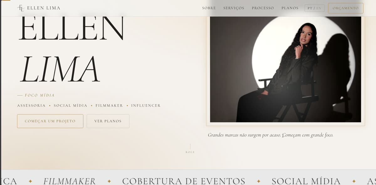 Tela do projeto Ellen Lima